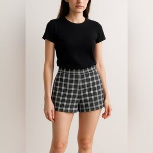 LUMIERE Plaid Linen Blend Shorts Women’s Size S Preppy Academia School Girl
